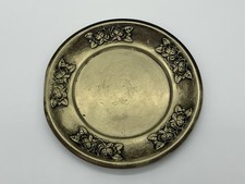 Messing Zierteller 21,5 cm mit Rosen Relief Vintage Wandteller Deko