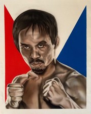 prison art, manny pacquiao,  airbrush, one of a kind art, sport memorabilia