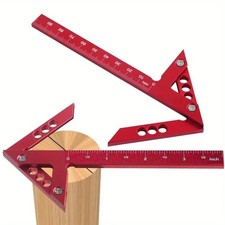 Aluminum Center Finder Woodworking Square 45 90 Degree Angle Ruler Tool