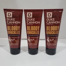 3pk Duke Cannon Hand Cream Bloody Knuckles Hand Repair Tube 3oz Travel