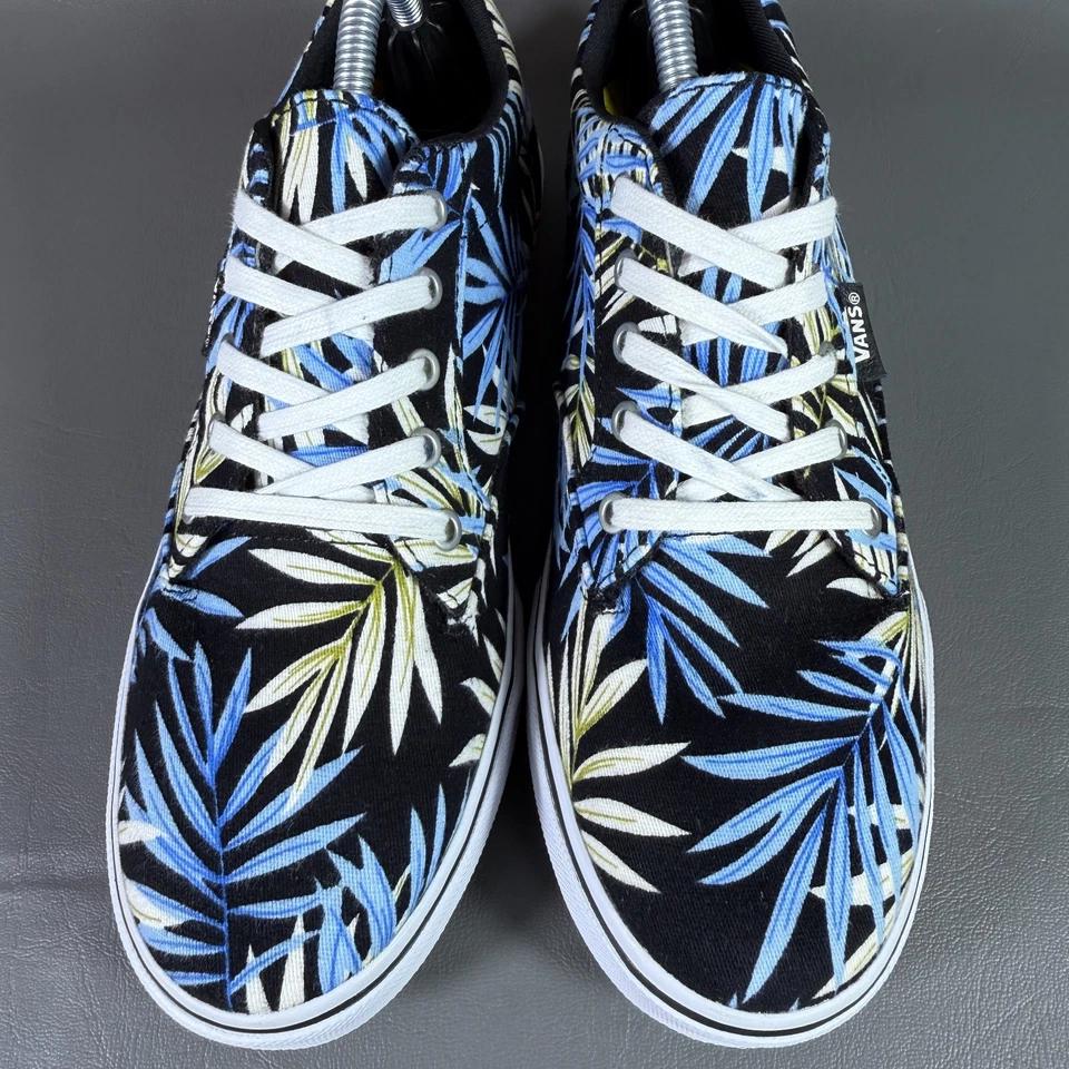 Vans Ortholite Zapatos Para Mujer 8 Tropicales Florales Negros Azules Zapatillas de Patín con Cordones Foto 3 de 4