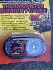 Zoo Med Dual Analog Terrarium Temperature Thermometer  Humidity Gauge Free Ship
