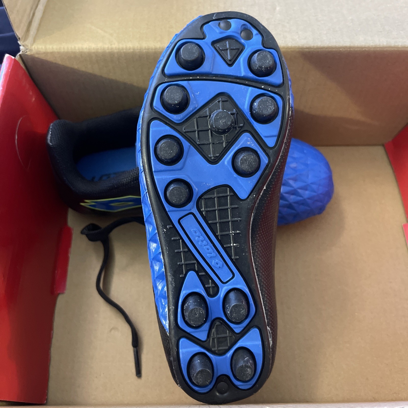 Lotto Tacchetti Calcio Giovanili Forza Elite II Blu Nero Taglia 11 Ragazzo Nuovi Con Scatola