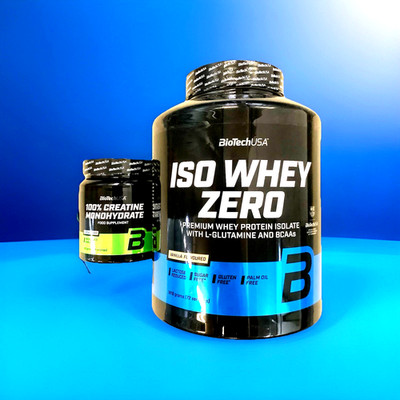(46,75 /kg) BioTech USA ISO Whey Zero 1816g+Biotech 100% Creatine 300g