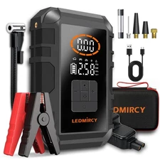 Portable 8000A Car Jump Starter With Air Compressor Pack Booster 12V Power Bank