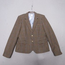 J Crew Factory School Boy Blazer 12 Plaid Houndstooth Wool Blend Academia Preppy