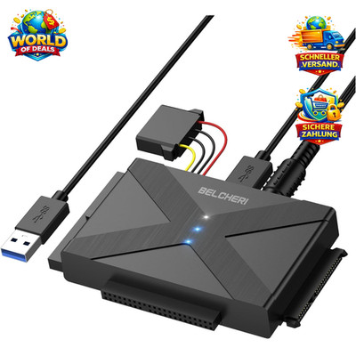 USB 3.0 auf IDE SATA Adapter externer Festplattenadapter 2,5-3,5 Zoll HDD SSD