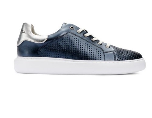 Karl Lagerfeld Perforated Leather Sneaker /Blue Metal / Mens Size 8 M Ex. Cond. - Picture 12 of 12