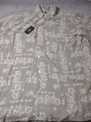 Silk Icon 100% Silk Hawaiian Floral Button-up Men s Sz XXL Nwt