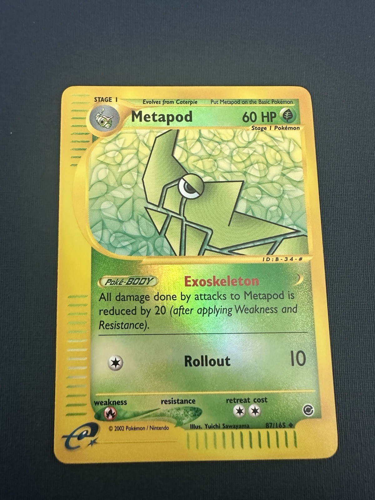 Pokémon TCG Metapod Reverse Holo Card #87/165 Expedition E-Reader Series NM