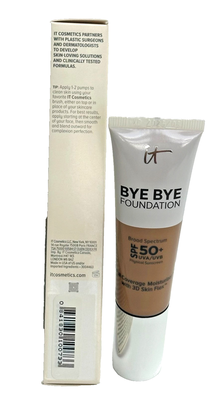 IT BYE BYE FOUNDATION SPF 50+ FULL COVERAGE MOIST 1 oz Rich Honey 3D SKIN FLEX