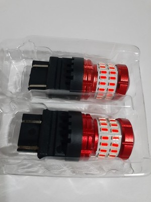 Super Bright 3157 Parking Bulbs LED Red Strobe Flash Blinking Brake Light EXC