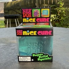 Schylling NeeDoh Nice Cube Super Solid Squish Squeeze Toy, Blue