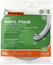 Frost King Vinyl Foam Tape - Closed Cell - Moderate Compression, 23 Pack