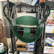 Swing Set Stuff Half Bucket Seat Green, with coated swing chain