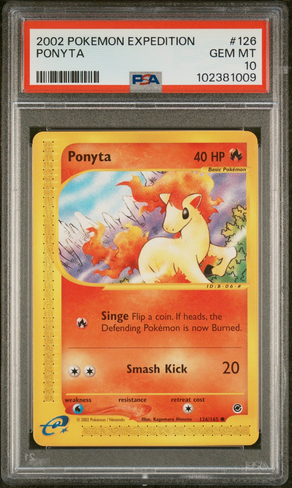 2002 POKEMON EXPEDITION #126 PONYTA PSA 10