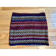 Trina Turk Geometric Stripe Mini Skirt Size 2 Textured Wool Blend