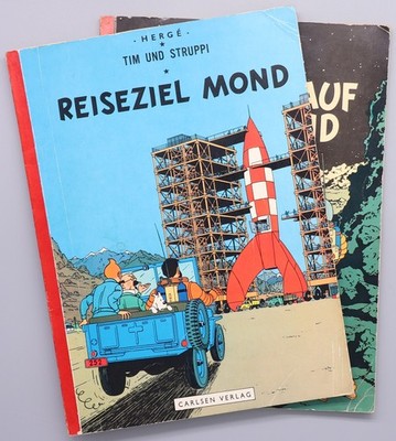Tim und Struppi 1+2 Auflage Auswahl Comic Album Carlsen Verlag Z2-3 Stoffrücken