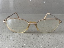 Safilo Eyeglasses Frames ONLY Elasta 51-17-130 4672 K9N gold half rim Italy Vtg
