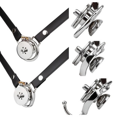 Negative Inverted Sissy Male Flat Cage Chastity Device with Tube CB Lock Ring