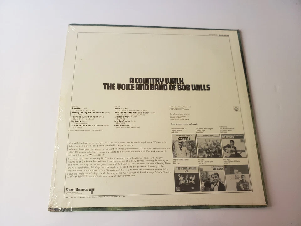 AUTOGRAPHED ON SHRINK SEALED DOESN'T SMUDGE 1969 MINT-EXC Bob Wills COUNTRY LP33 Foto 3 de 3