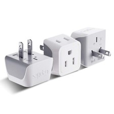 Ceptics USA to Japan, Philippines Travel Adapter Plug - Type A CT-6, 3 Pk 