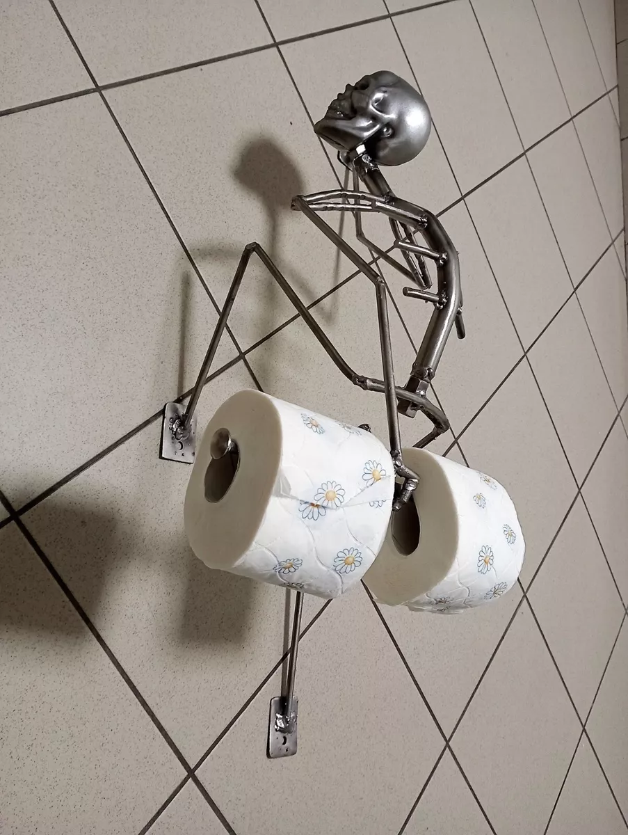 Skeleton, toilet paper holder wall mount