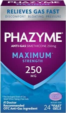 Phazyme Gas Relief, Maximum Strength Gas  Relief , 250 mg , 24 Count