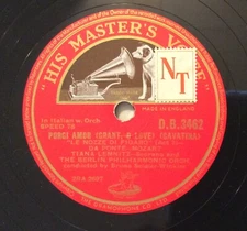 Tiana Lemnitz – 78 rpm HMV DB3462: Nozze di Figaro-Porgi amor/Dove sono; E- cond