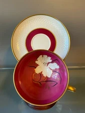 50s Royal Heidelberg Winterling Germany White Iris Hand Crafted & Painted