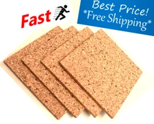 5 x 5 x 1/4" CORK board 4-PACK tile sheet bulletin message craft dart doll train