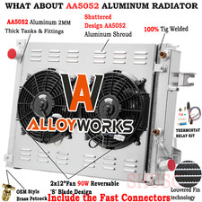 2 Rows Radiator Shroud Fan Fit Ram 2500 3500 4500 5500 L6 6.7L Diesel 2013-2018