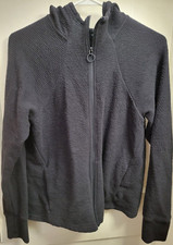 Women's Athletic Works Black Soot Zip Up Hoodie Size Medium 8-10 
