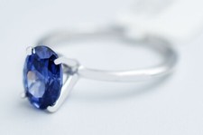 LAB CREATED AAA  1.20 Cts TANZANITE RING 10K WHITE GOLD - New With tag