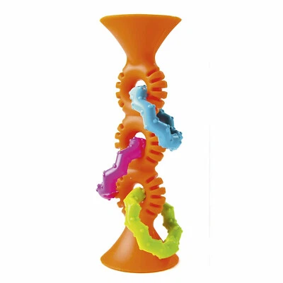 TOMY Fat Brain PIP SQUIGZ LOOPS orange Sinneserfahrungen Rasselring Beißspielzeug