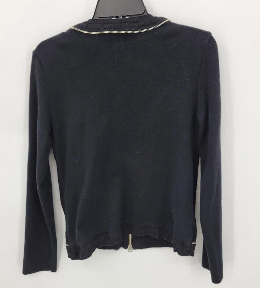 Michael Simon Jacket Womens Medium Black Zipper Detail Art to Wear Zip Up - Image 2 of 4