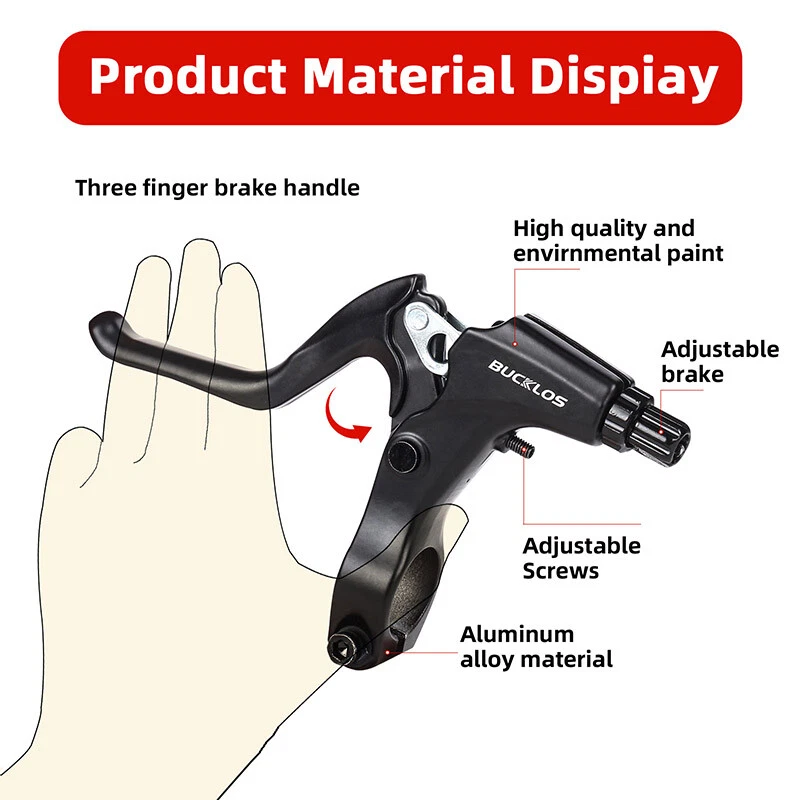 BUCKLOS Mountain Bike Long Arm V Brake Caliper Line Cable Housing Lever Set BMX - Image 2 of 4