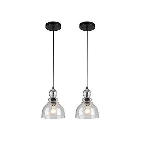 1-Light Adjustable Mini Pendant,Clear Seeded Glass,Oil Rubbe