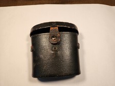 Black Leather Binocular Case, Wollensak Marked Top, leather hinge damaged