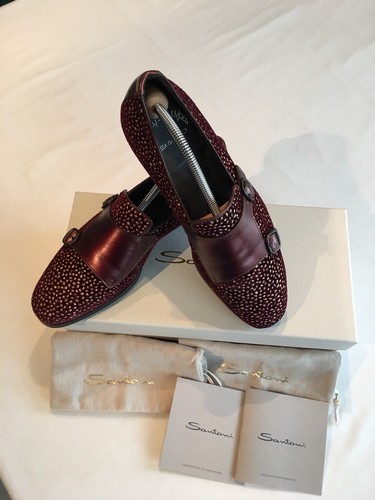 Santoni Scarpe Mocassino Uomo N.40 Bordeaux | eBay
