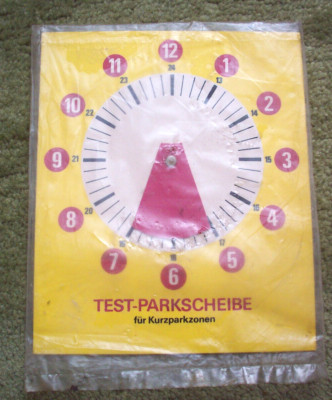 DDR OVP Oldtimer Trabant Wartburg Test - Parkscheibe Dewag Leipzig Messe