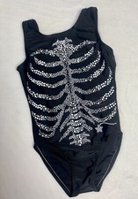 DESTIRA gymnastics Leotard SKELETON Halloween LEO gk BLIING Child Extra Small XS