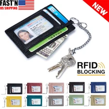 Slim Minimalist Front Pocket Wallet,RFID Blocking Credit Card Holder ID Window