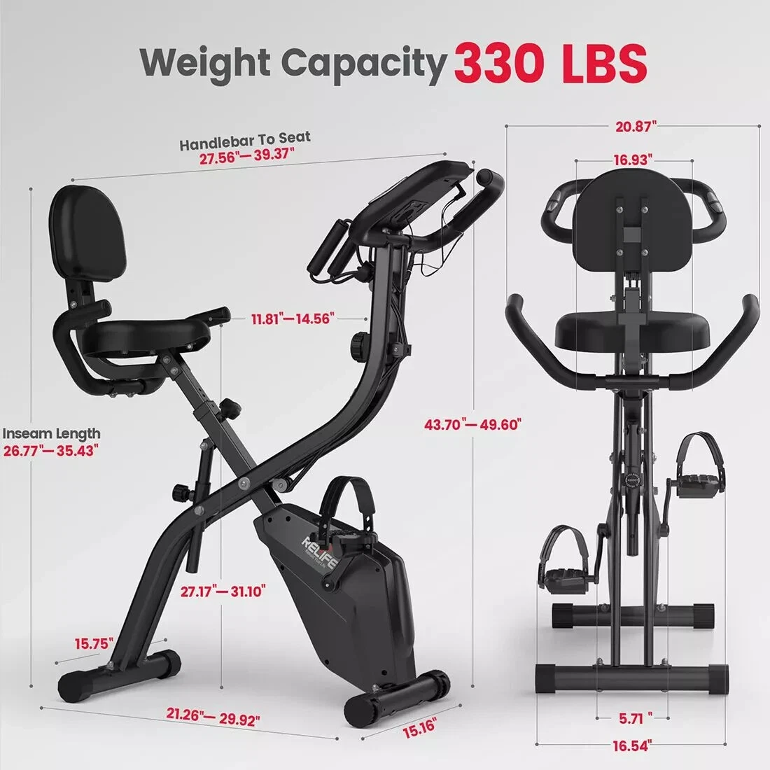 RELIFE 3 in 1 Exercise Bike Folding Exerpeutic Bike eBay