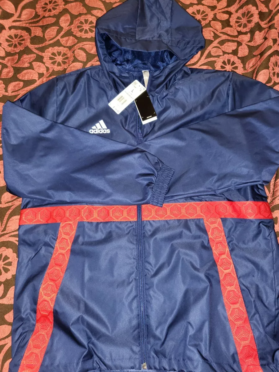 Mening Acht stoeprand Adidas Tango Windbreaker Rain Jacket Hoodie Full Zip Sportswear Navy FP7896  L | eBay