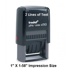 Trodat Printy 4750 - Self Inking - Date Stamp, 2 Lines of Custom Text