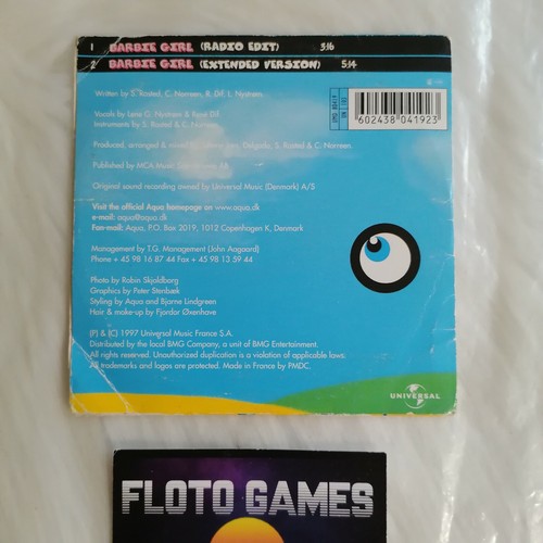 MUSIC CD: Aqua - Barbie Girl - 1997 - CD 2 Titles - Floto Games - Picture 2 of 2