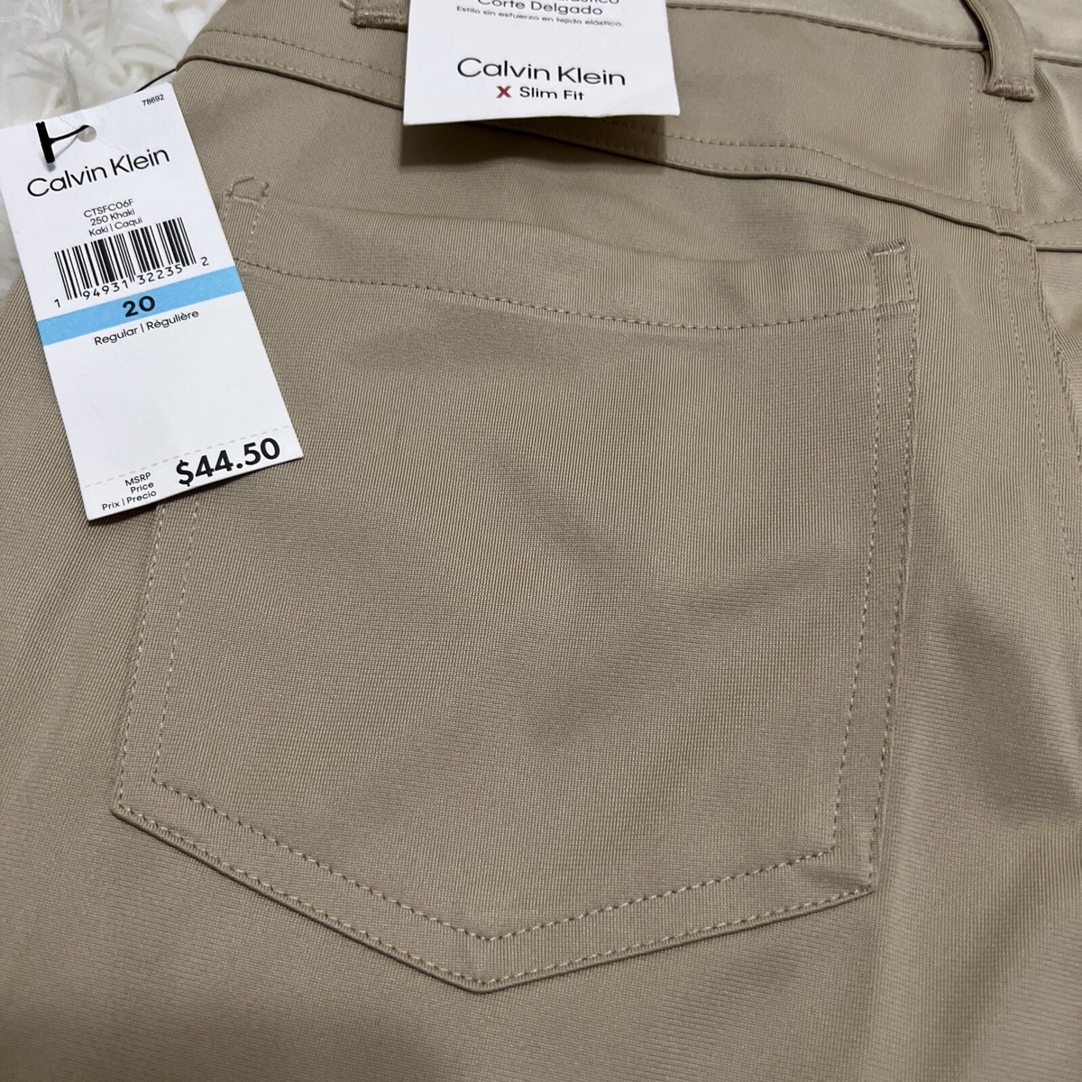 パック calvin klein slim fit stretch pants Young men Ctsfco6f Beige Size
