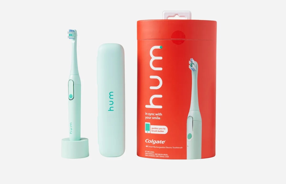 Colgate Hum Smart Electric Toothbrush - Bluetooth & Travel Case - TEAL