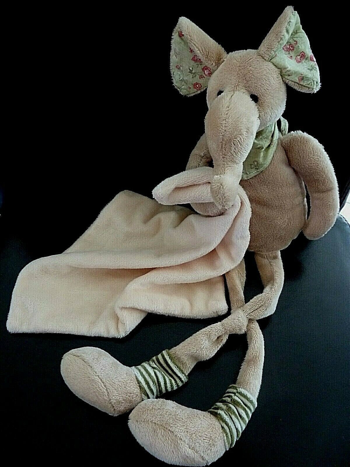 Doudou éléphant La Galleria grand mouchoir imprimé floral pour bébé